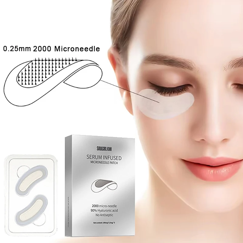 【AD】1/3Pairs Microneedle Eye Patches Mask Soluble Hyaluronic Acid Blemish Sticker 0.25mm Needle Length 2000 Microneedle
