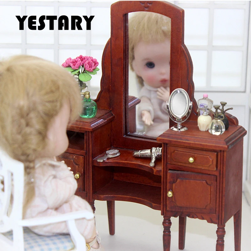 

YESTARY Miniature Items Doll Vanity Mirror For 1/12 1/6 Dollhouse Miniature Decoration BJD Doll Accessories For Ob11 Blythe Doll