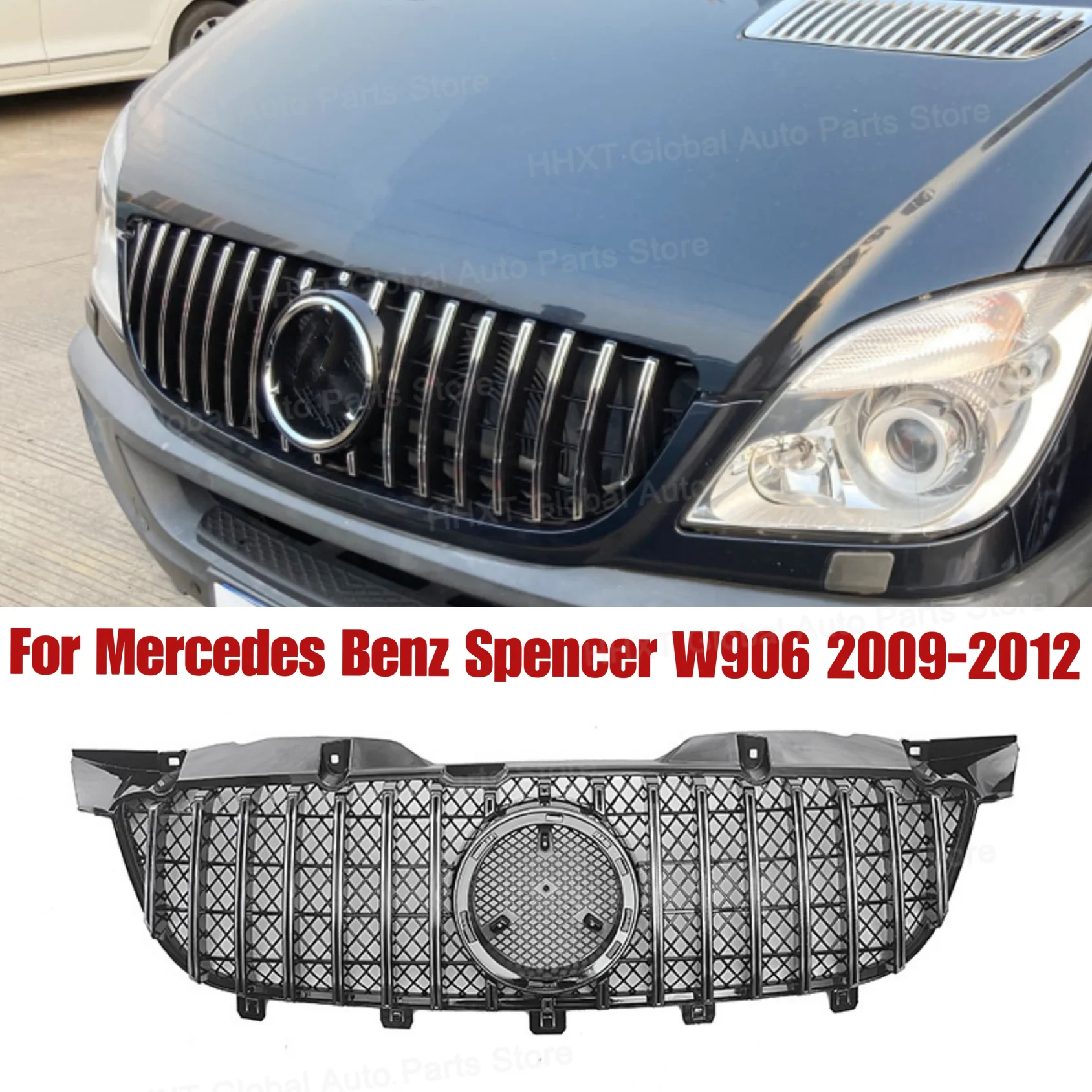 

Glossy Black Radiator Grilles For 2019-2012 Mercedes Benz Spencer W906 Modified GT Bumpers Body Kit Guard