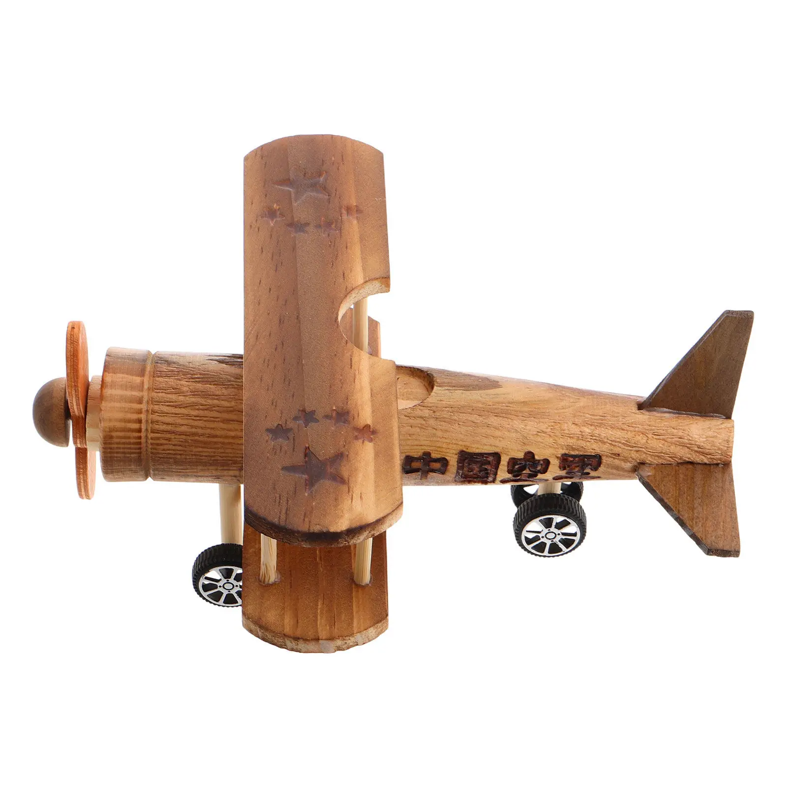 

Wooden Airplane Vintage Retro Biplane Ornament Home Office Desk Decor Child Safe Handmade Wood Aircraft Decoration