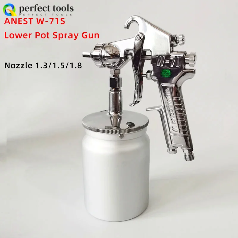 Japan Iwata W-71S Spray Gun Car Furniture Paint Primer Spray 1.5mm Nozzle High Atomization Pneumatic Under The Pot Spray Gun