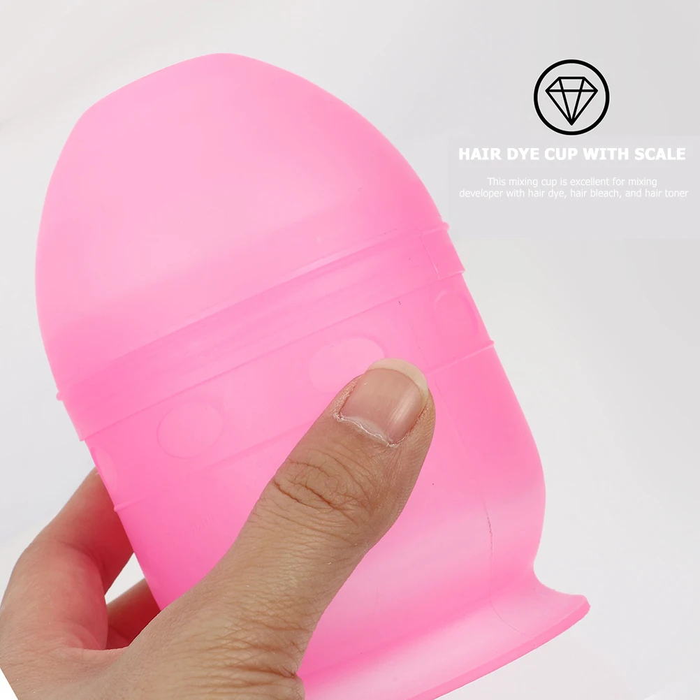 

3pcs Hair Color Mixing Cups Easy One Hand DIY Tinting Measuring Scale Durable Plastic Hair Care Styling Tools