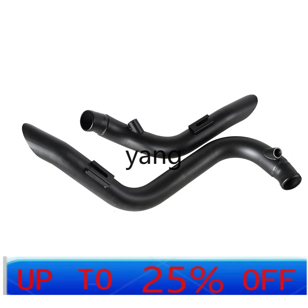 YJQ Motorcycle Black 2 Inch Horseshoe Sound Exhaust for Modified Retro T7