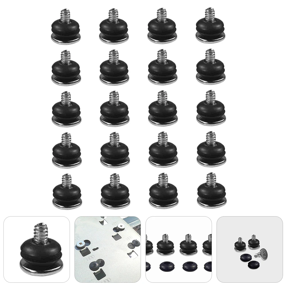 

20pcs Hard Disk Screws Metal Computer St offs Rubber Ring Anti Shock motherboard screw computer hard drive screw DIY repair