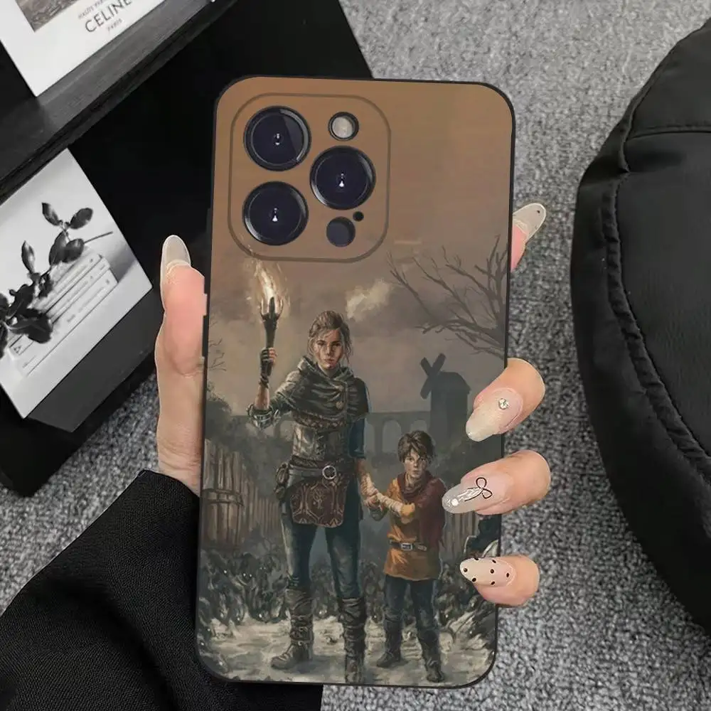 حافظة لهاتف آيفون 17,16,15,14,13,12,11,Plus,Pro Max,XS,X,XR,SE,Mini,8,7,غطاء أسود من السيليكون الناعم #4