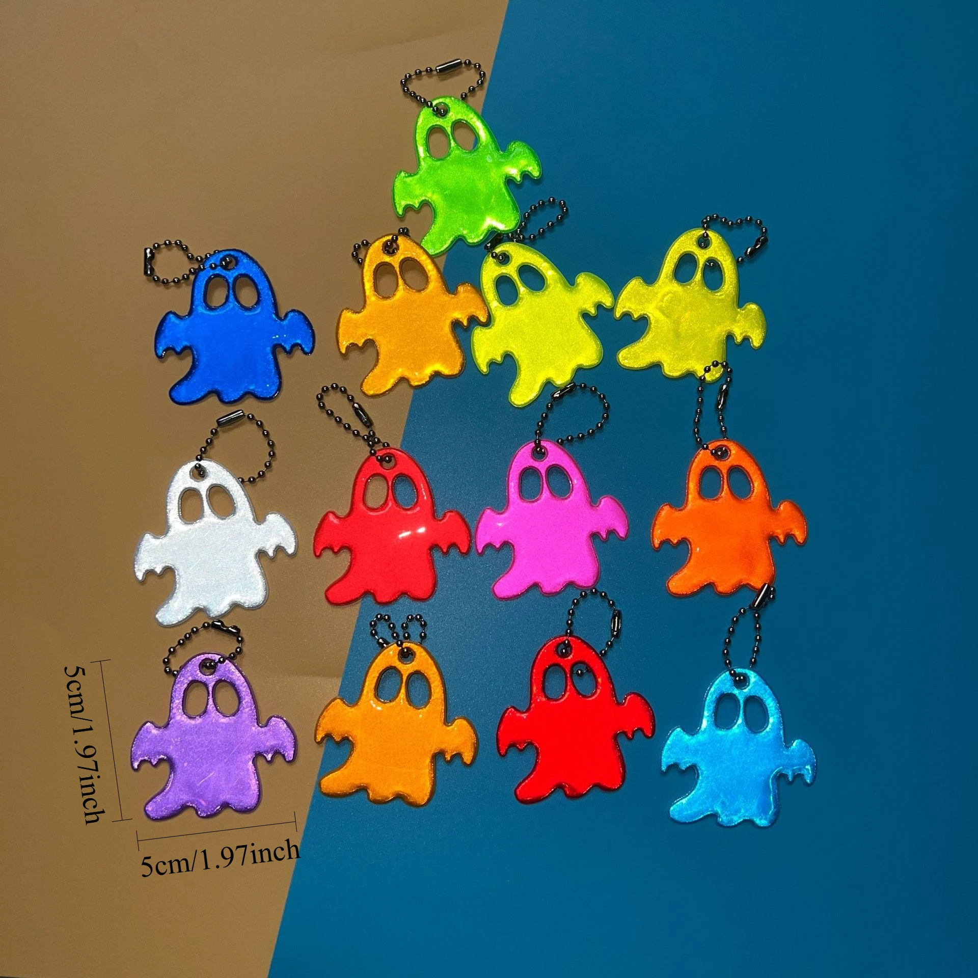 Halloween Ghosts Reflector Pendant Waterproof Child Safety Reflector Pendant for School Bags, Wheelchairs, Bicycles, and Running