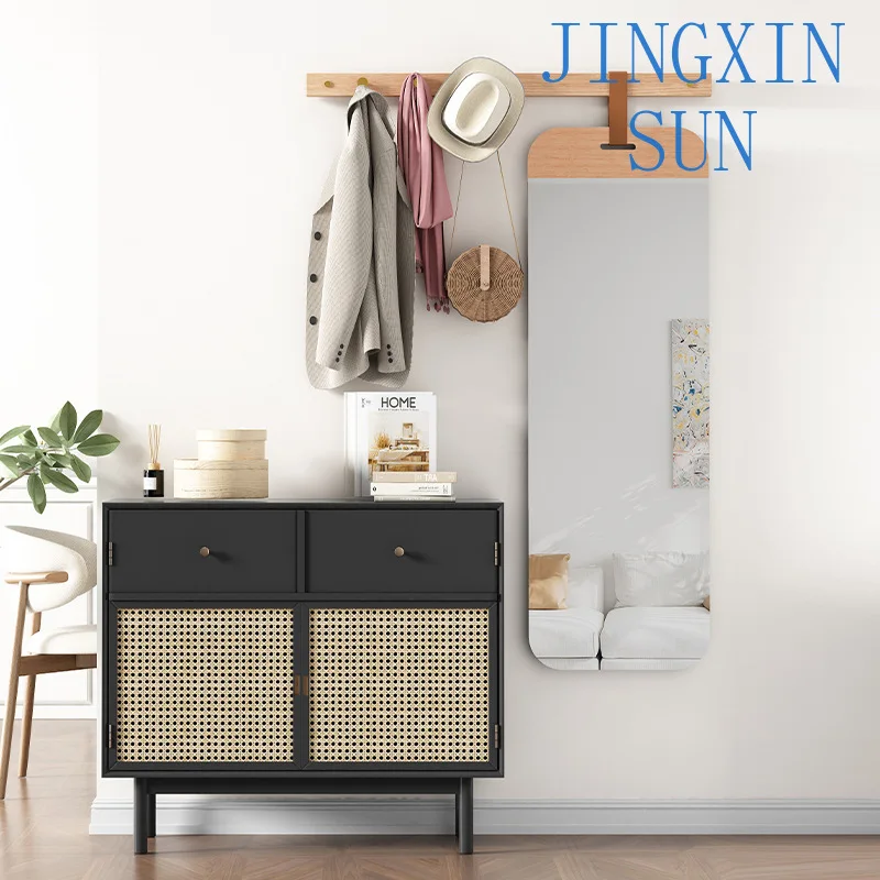 Solid wood wall-mounted full-length mirror wall-mounted full-length mirror for girls' bedroom test