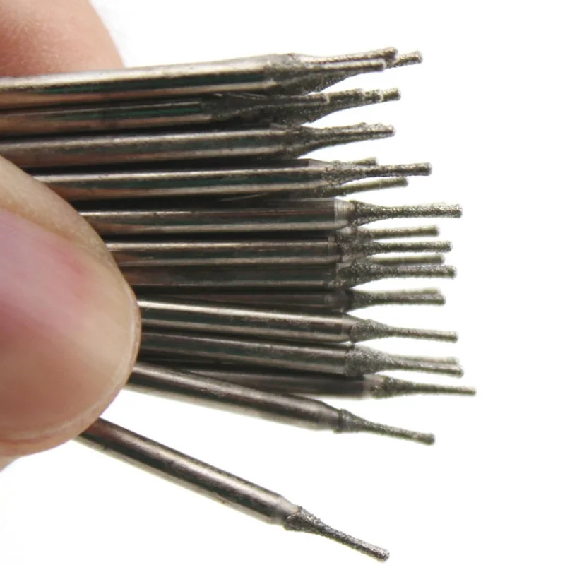 5~50Pcs Diamond Coated Tipped Drill Bit 0.4/0.6/0.8/1.0/1.2/1.4/1.6/1.8mm Shank Diameter 2.35mm for Jewelry Making Gem Stone