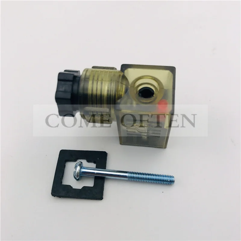 Air Valve Solenoid Valve Plug Connector Din43650c Type 110 Plug Junction Box Socket Light Type C PIN Distance 9.4mm