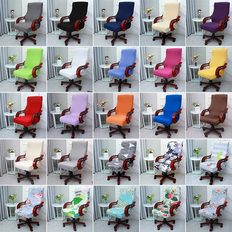 

Office Stretch Chair Cover Anti-Fouling Elastic Computer Swivel Chair Cover Removable Breathable Seat Slipcover For Home New