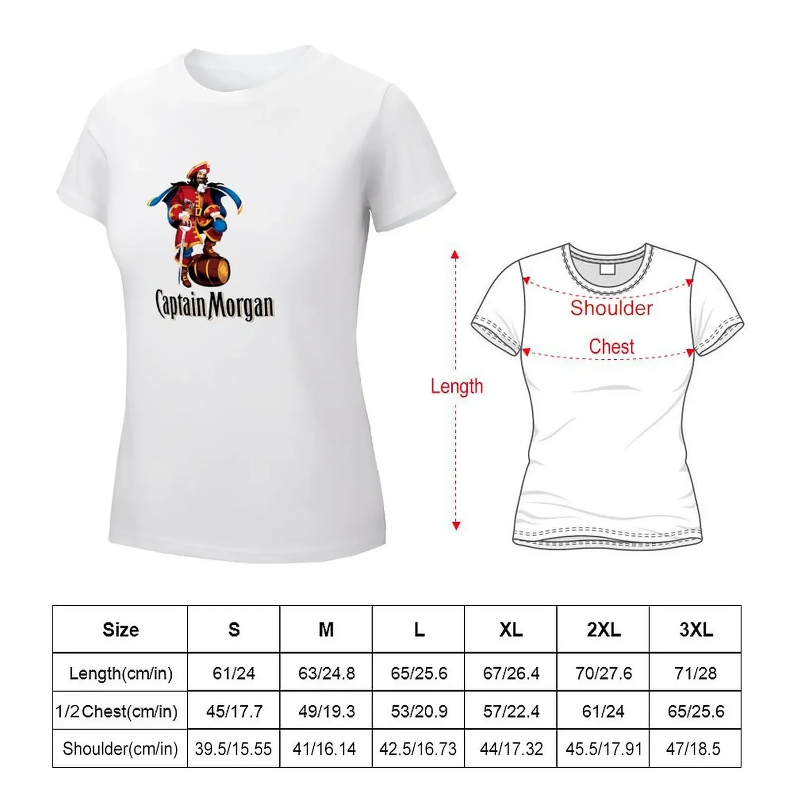 Sailing with Captain Morgan Top T-shirt female kawaii clothes animal print shirt for girls t-shirts for Women loose fit