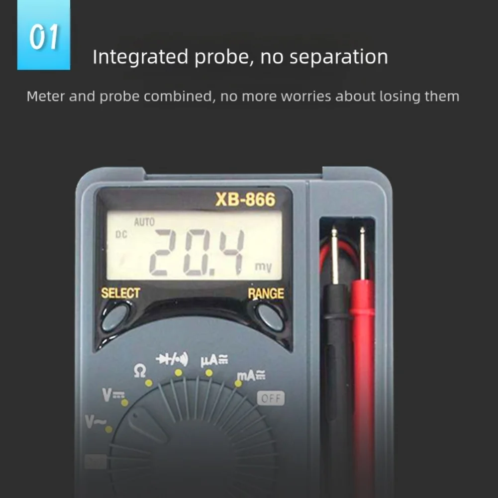 LCD Voltmeter Auto-Range Tester 7 Functions 25 Ranges Battery Operated Maximum Voltage 600V 115 X 70 X 20 Mm For DIY Projects