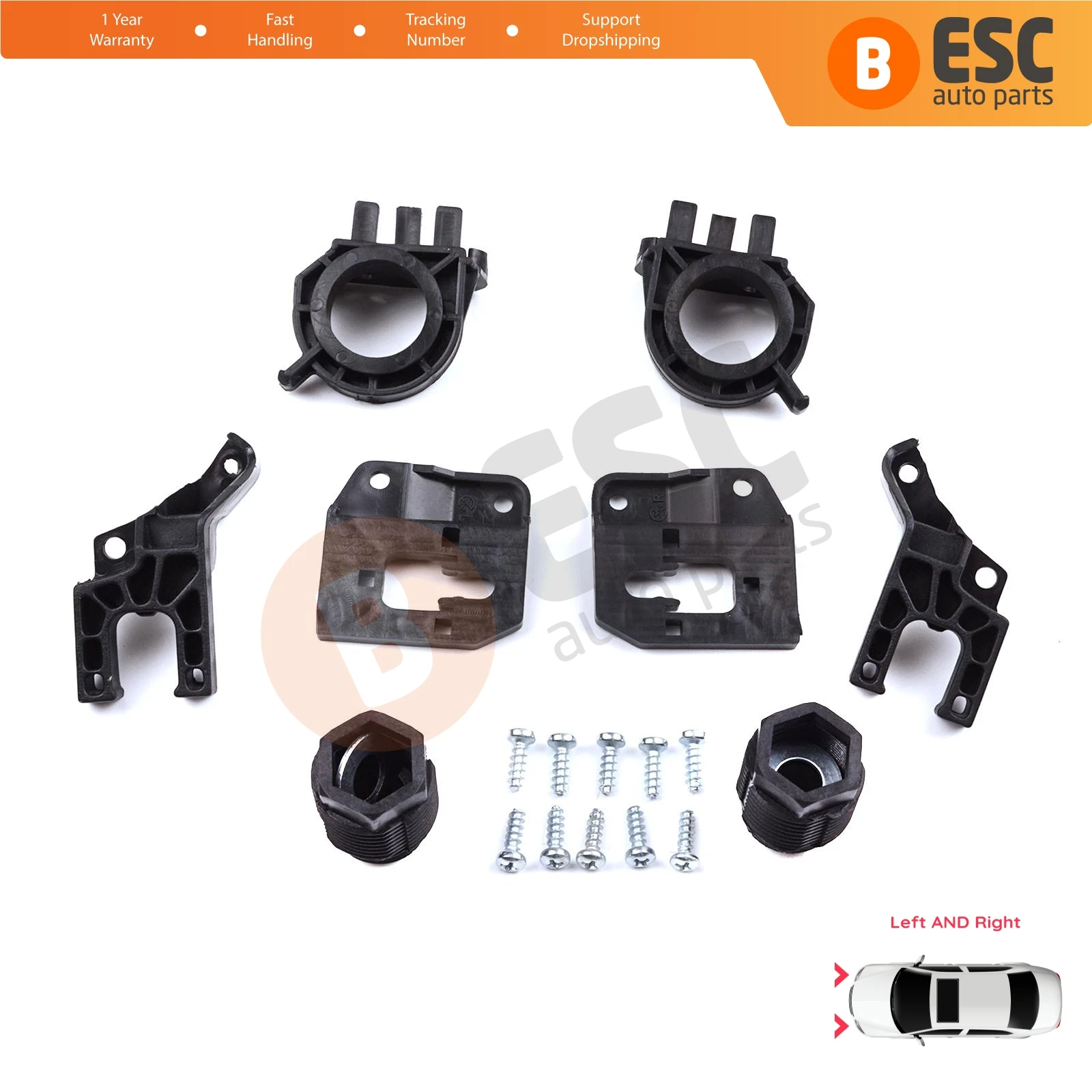 

EHL567 Headlight Holder Mount Repair Bracket Tab Set Left Right for Audi A4 B9 8W 8W5 8WD 8W2 8WC 2016-On 8W0998121 8W0998122