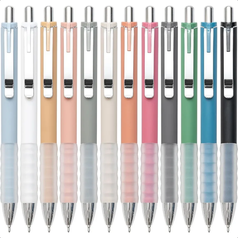 

Шариковые ручки, черная, средняя, 1 мм, шариковая ручка с мягкой ручкой для мужчин и женщин, выдвижные ручки sier12 шт.