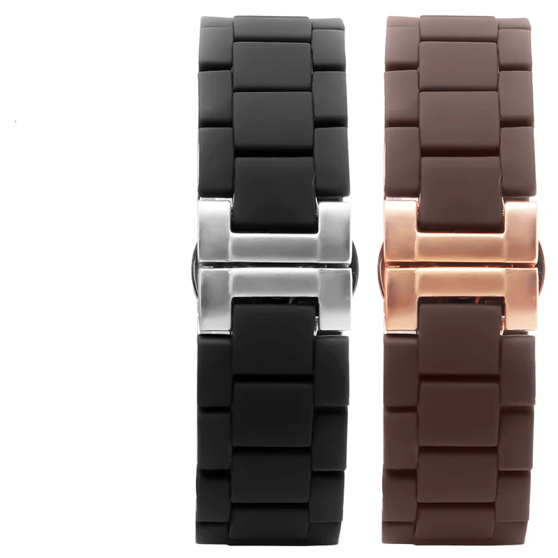 المطاط يرتدون الصلب حزام ساعة اليد ل أرماني Ar5889 5890 5905 5920 مقاوم للماء ساعات سيليكون الفرقة اكسسوارات 20 مللي متر 23 مللي متر