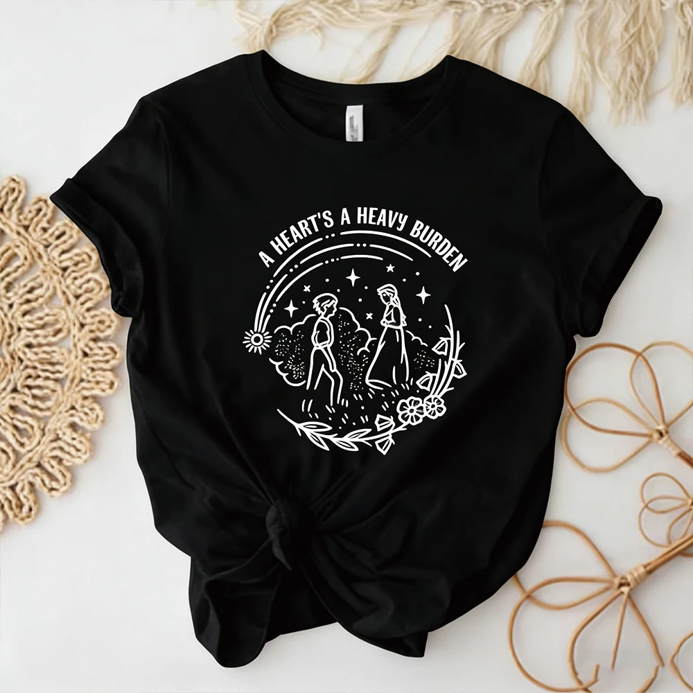 A Heart's A Heavy Burden T-shirt Aesthetic Sophie Hatter Quote  Miyazaki Shirts Retro Trendy Funny Anime Tee Howls Castle Tops
