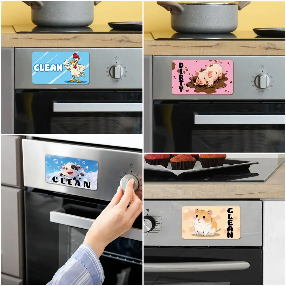 Cartoon Animal Dishwasher Stickers Non-Scratch Clean Dirty Indicator Dishwasher Clean/Dirty Sign Status Indicator Magnetic