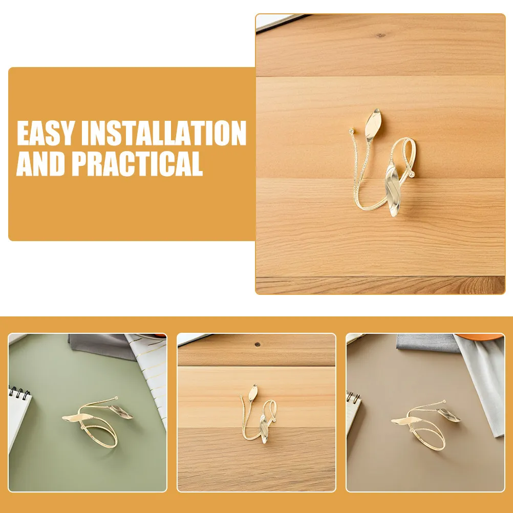 2Pcs Metal Curtain Tiebacks Leaf Shaped Nordic Style Decorative Drapery Holdbacks for Living Room Bedroom Window Treatment