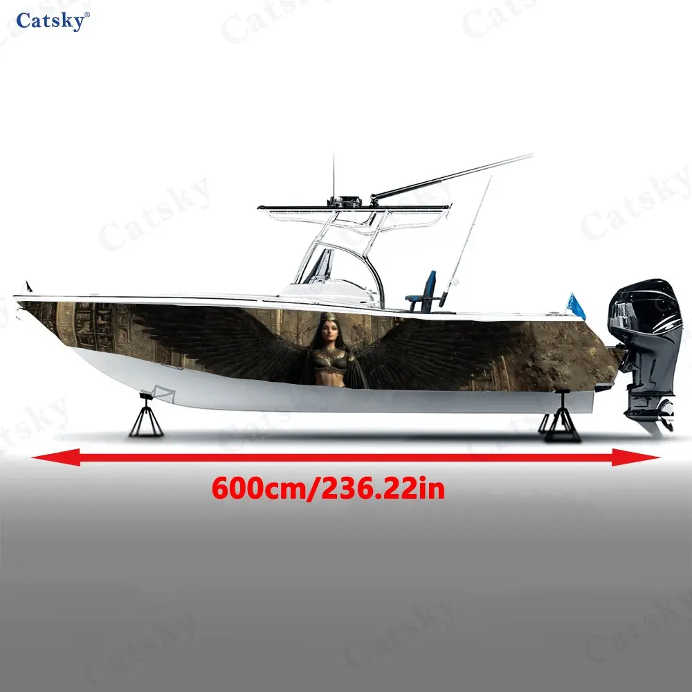 Retro Winged Goddess Boat Body Decoration Sticker PVC Material Boat Decoration & Protection Distinctive Water Sports Boat Deco