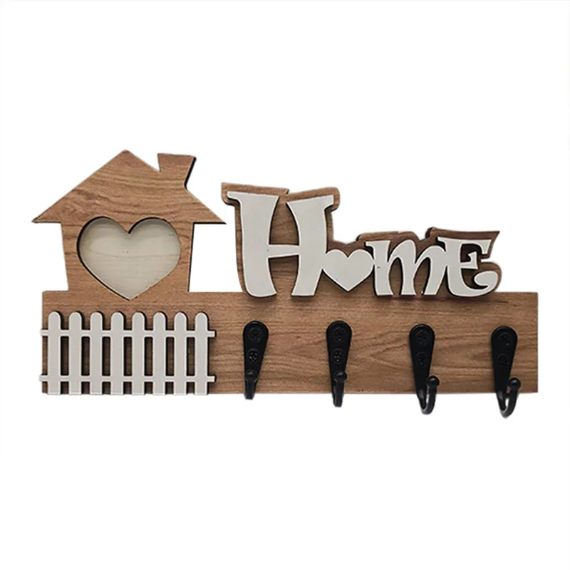 Wooden Wall Hooks Door Wall Hangers Entrance Decoration Key Holder Wooden Crafts Home Decoration Wooden Hook