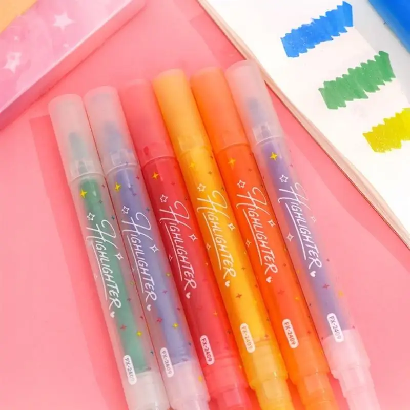 3Pcs Cute Star Glitter Stationery Set  Candy Color Durable School Supplies for Office Worker Students Daily Use