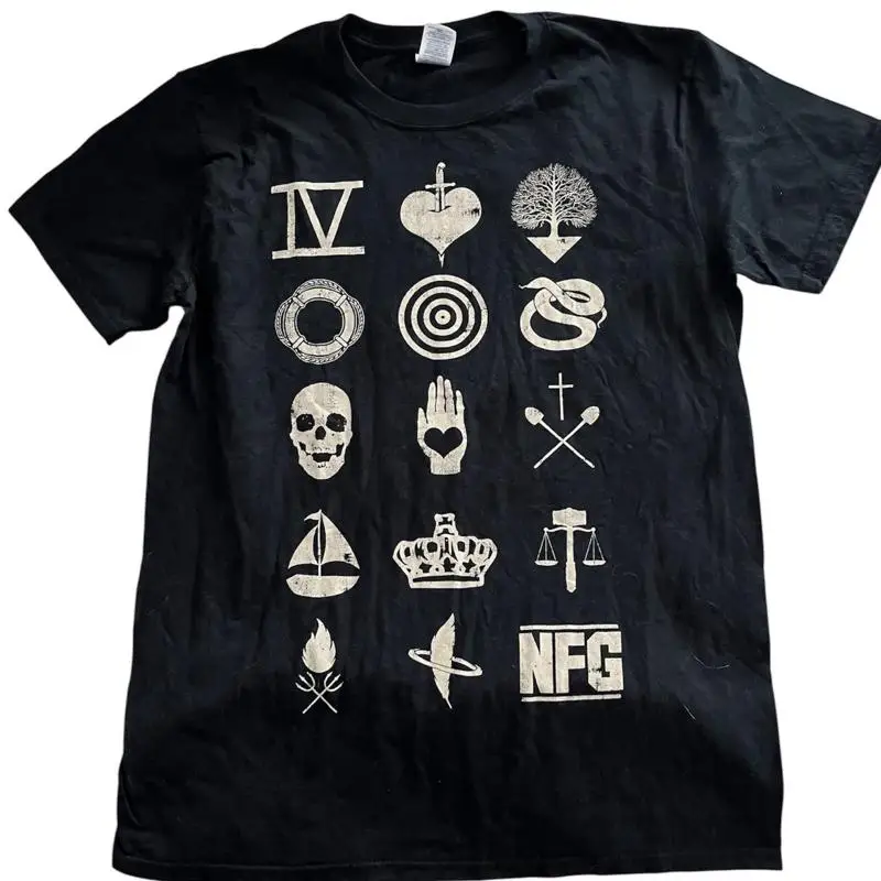 New Found Glory NFG Band Tshirt Resurrection Black White Icons Music Punk Sz M