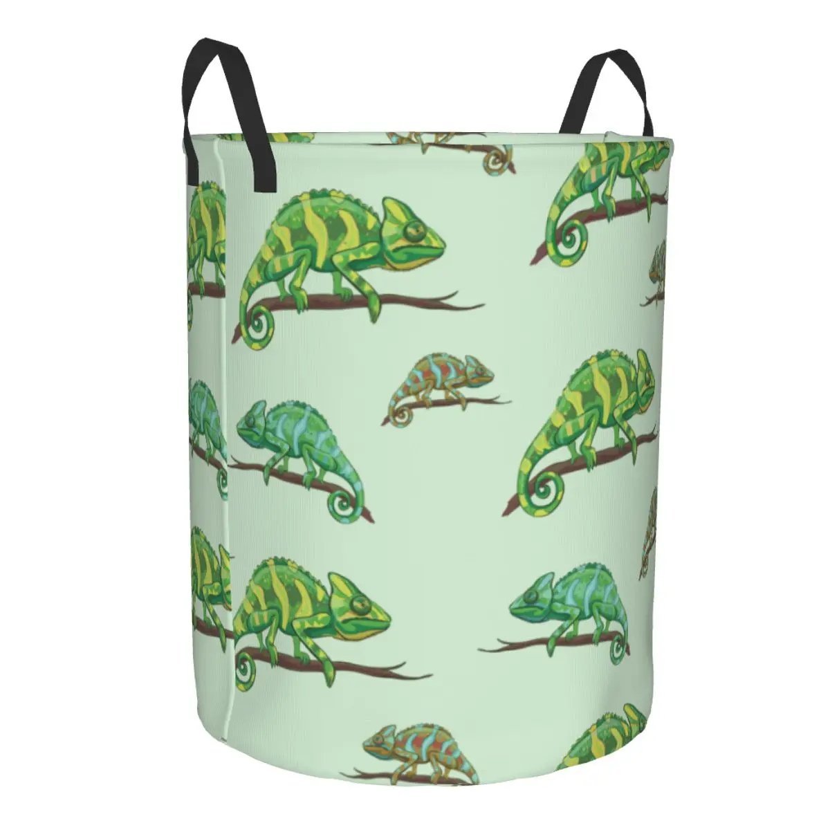 Waterproof Storage Bag Cute Chameleon Branch Household Dirty Laundry Basket Folding Bucket Clothes Organizer