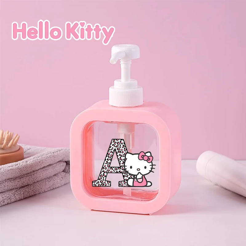 

300ml HelloKitty Transparent Soap Dispensers Cute KT Cat Refillable Portable Empty Bottle Shower Gel Detergent Dispensing Bottle
