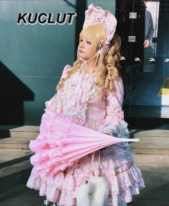 ثوب الكرة الحلو ولطيف لوليتا نمط التصميم الأصلي فتاة الأميرة فستان طويل الأكمام فساتين OP للنساء أزياء الخريف #1