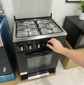 Home Kitchen Built-in Appliance 30-Inch 4-Burner Gas Range Oven Modern Stove Hood-Compatible