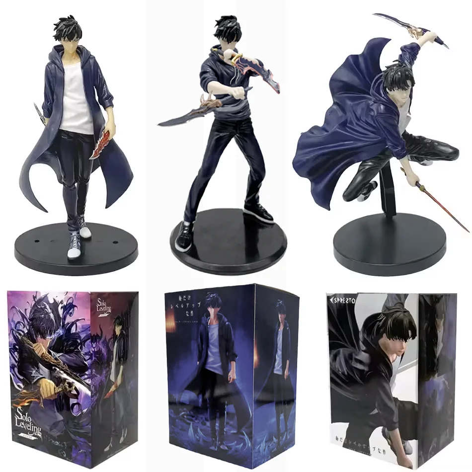 En Stock, nivelador individual, figura del rey de la sombra, Sung Jinwoo Cheng Xiaoyu, modelo de mano, adorno de escritorio, modelo de colección de Anime, regalo