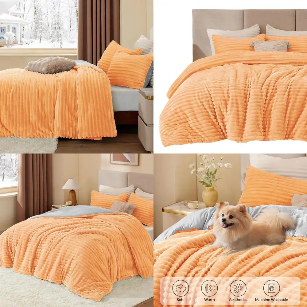 

Уютный комплект одеял из кораллового флиса: плюшевое и теплое пушистое постельное белье, роскошный пушистый тяжелый комплект для зимы с 2 наволочками