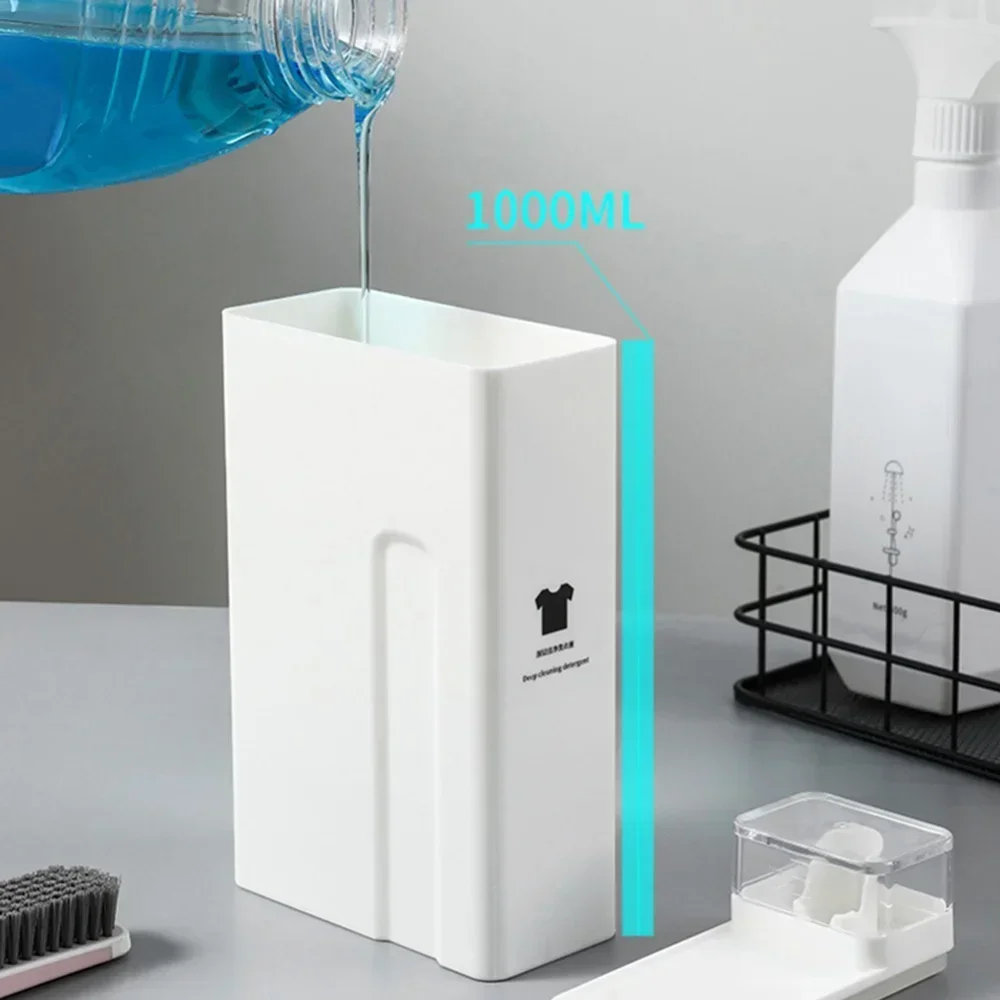 2025 New 1000ML White Laundry Detergent Empty Bottles Large Capacity Softener Storage Bottle Refillable Washroom Organizer Bottl view 4
