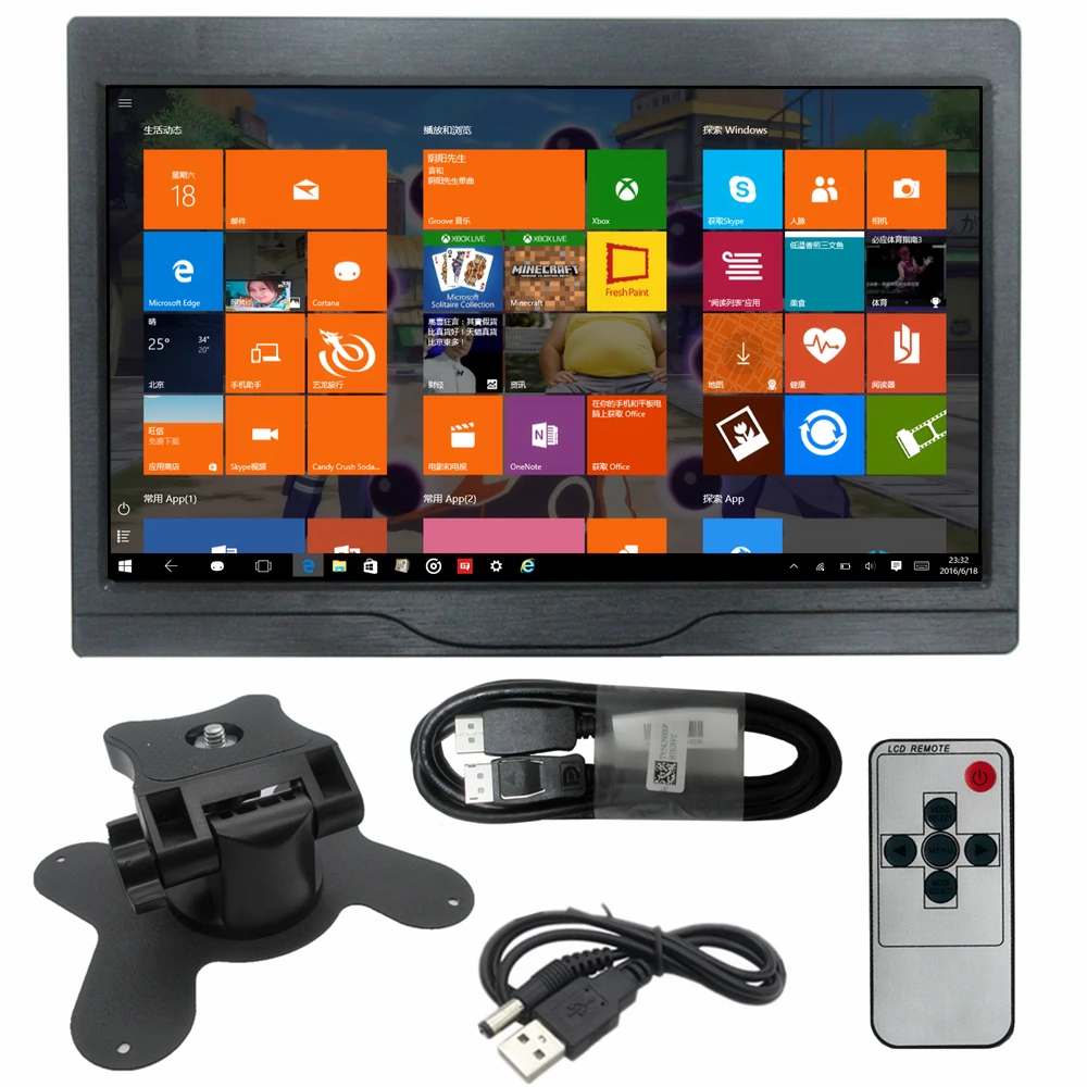 

Портативный HDMI-монитор с экраном 10,1 дюйма для компьютера Raspberry Pi, вспомогательный второй игровой экран, многофункциональный расширенный дисплей