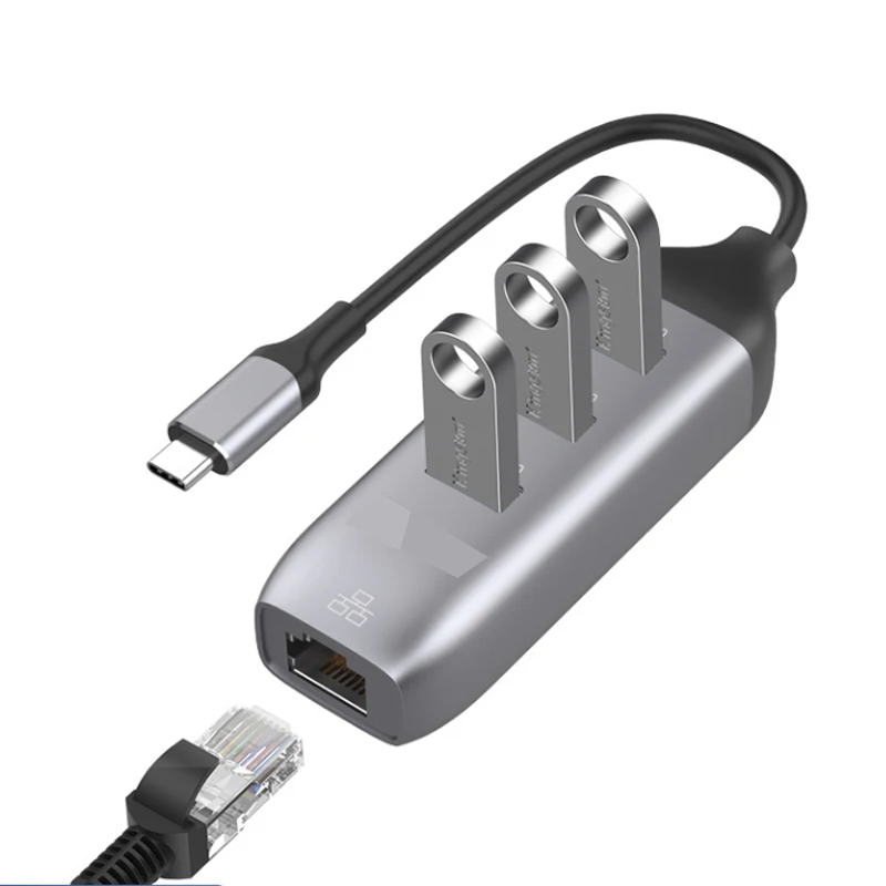 

Сетевой адаптер 1000 м, подключи и работай, адаптер USB-c к RJ45 Ethernet, игровая стандартная многофункциональная док-станция, разветвитель, адаптер