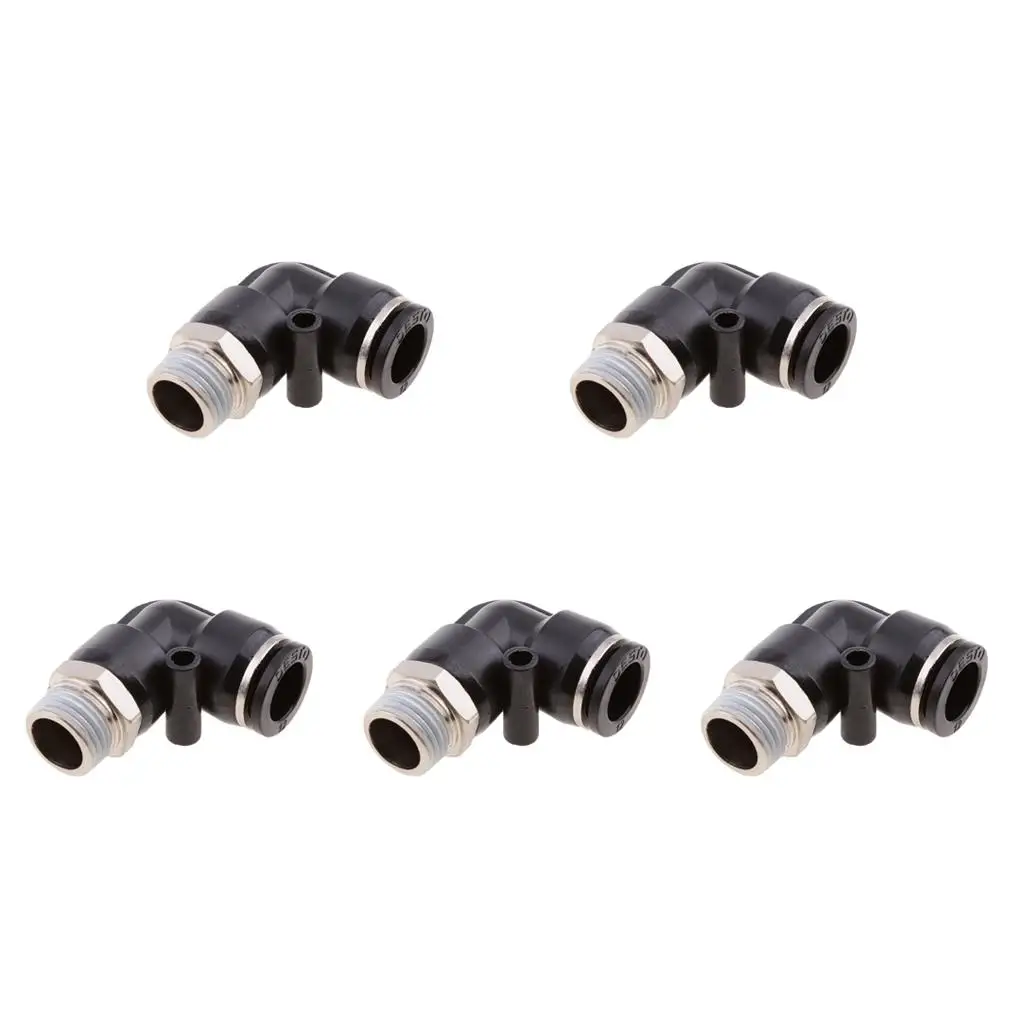 

Pack of 5 Male Thread Elbow Connector Quick Coupler for Universal