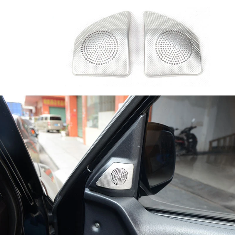 

Matte Silver Interior Front Door Tweeter Decoration Frame For Mitsubishi Pajero 2016 2017 2018 2019 2020 Styling Accessories