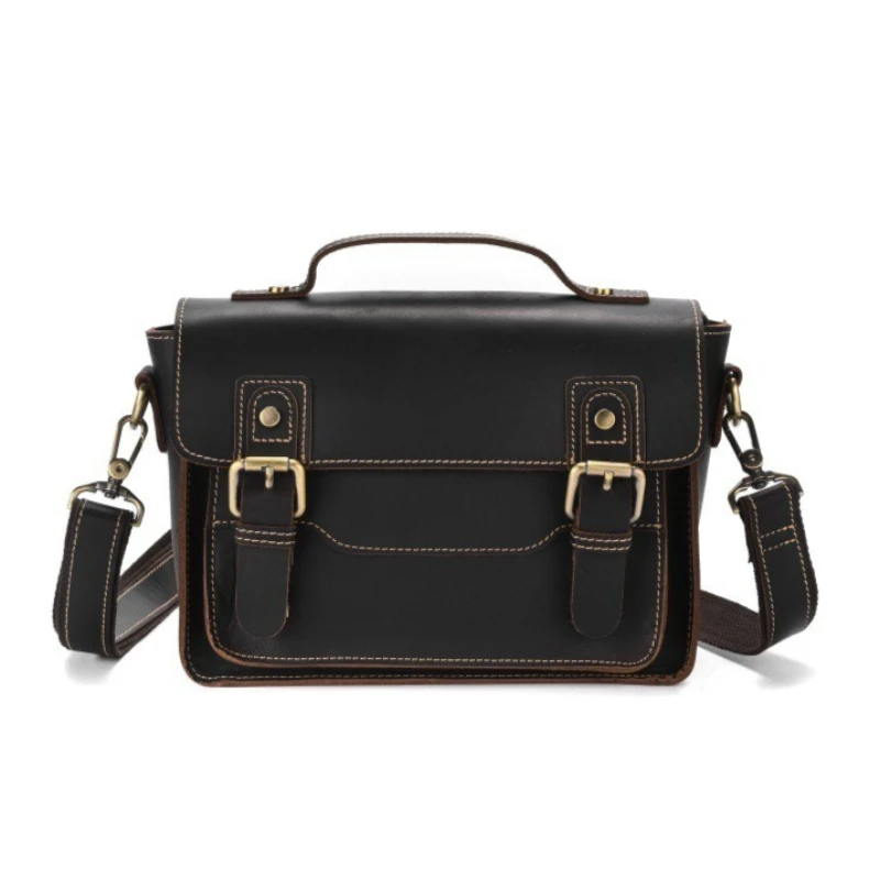 Men's Vintage Leather Convertible Crossbody Bag Business Casual Shoulder Bag Top Handle Daily Commute Office