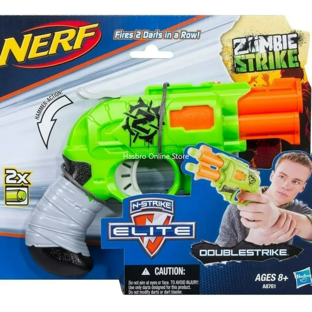

Hasbro Nerf Пистолет Zombie Strike Doublestrike Пусковая установка с двойным щелчком, игрушка для детей, подарок на день рождения, Рождество A8761