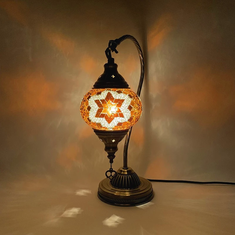 حزمة مواد مصباح طاولة بجعة تركية ذاتية الصنع لفريق استوديو الفسيفساء لتدفئة الوالدين والطفل للزوجين مصنوعة يدويًا #3