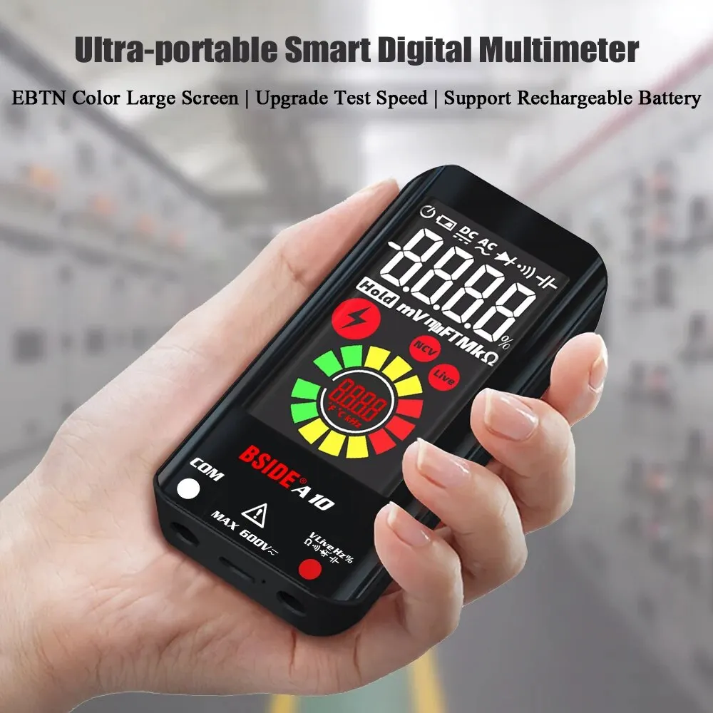 

BSIDE Portable Digital Multimeter True RMS VA Color DC AC Voltage Capacitance Ohm Diode NCV Hz Live Tester Recharge Multiteter