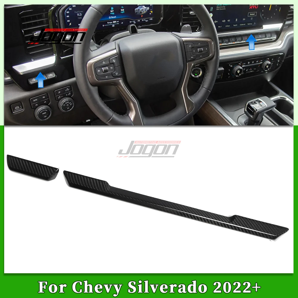 JOGON Carbon Fiber Car Interior Central Control Dash Board Panel Trim Styling Decoration For Chevrolet Silverado 1500 2022-2024