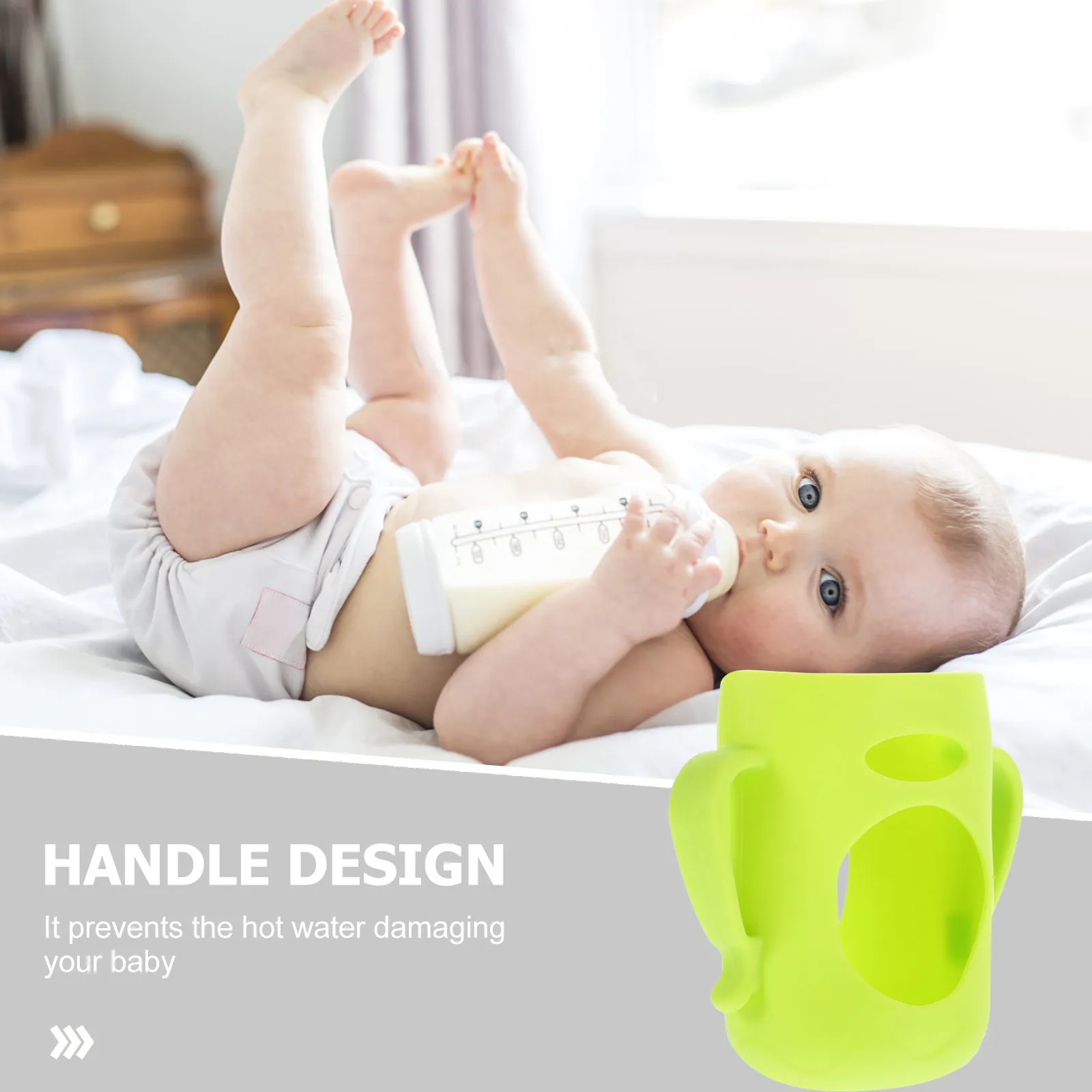 Silicone Feeding-Bottle Cover Drop-Resistant Protective Sleeve for Baby Infant Newborn Wide Mouth 160Ml Colorful Soft Safe view 4