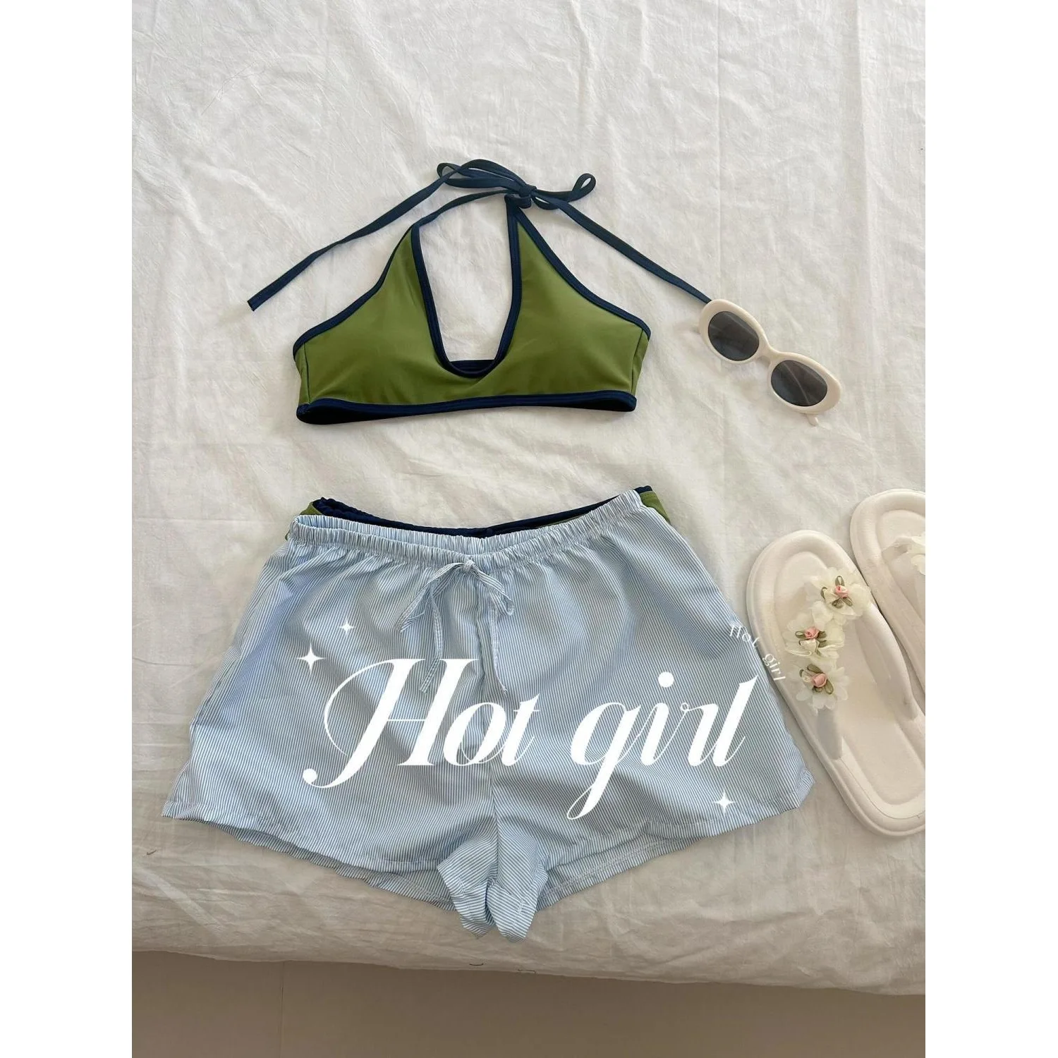 Sexy contrasting bikini, women's high-end new seaside vacation split swimsuit