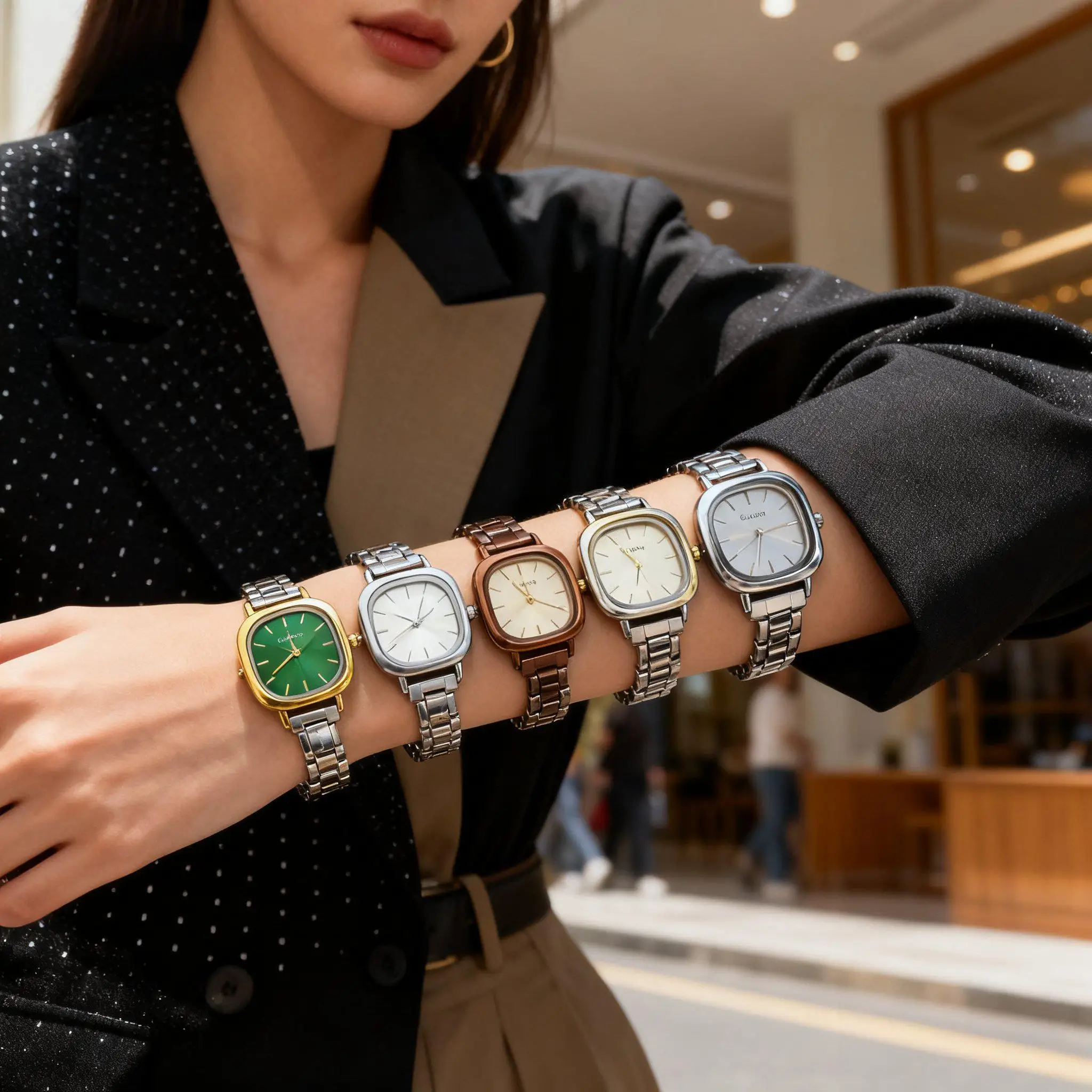 

Chic Design Minimalist Women Men Squarel Quartz Watch Stainless Steel Strap Fashion Party Birthday Daily Perfect Gifts