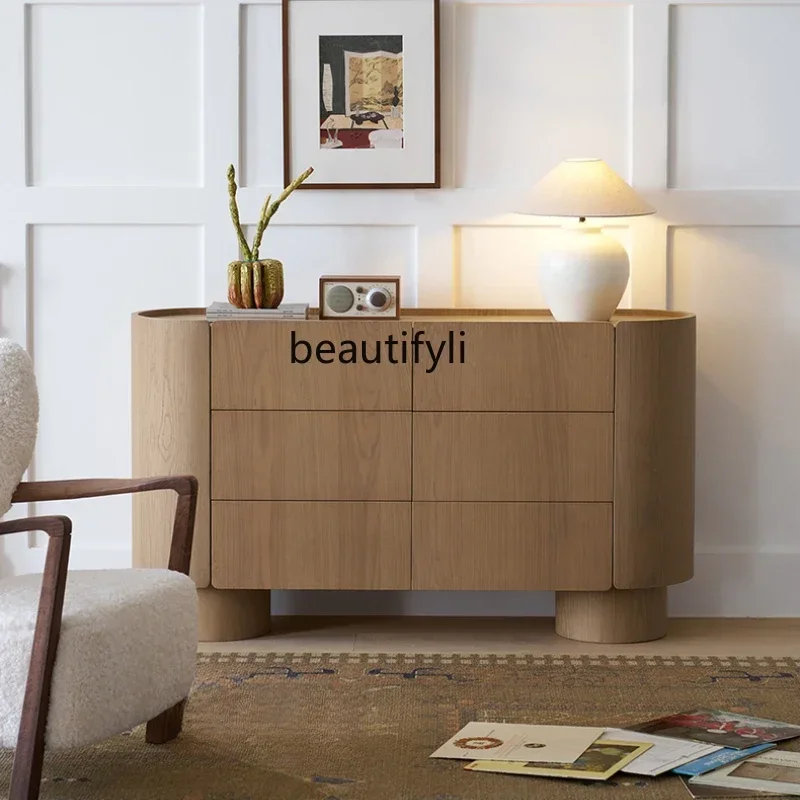 

A44 Side cabinet, living room, storage against the wall, dining side cabinet, retro log wind storage, six-bucket cabinet Y44