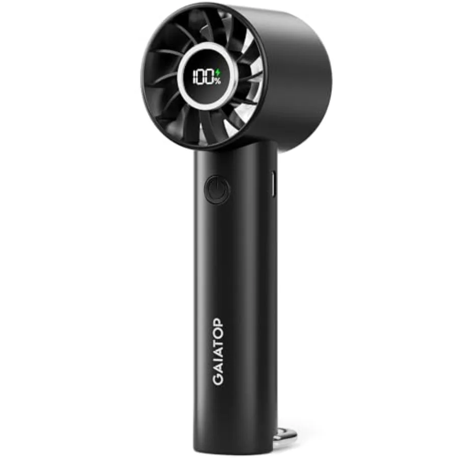 

Portable Mini Fan, 3 Speed Handheld Fans with Power Display Flashlight, USB Rechargeable Battery, Lightweight Personal Cooling