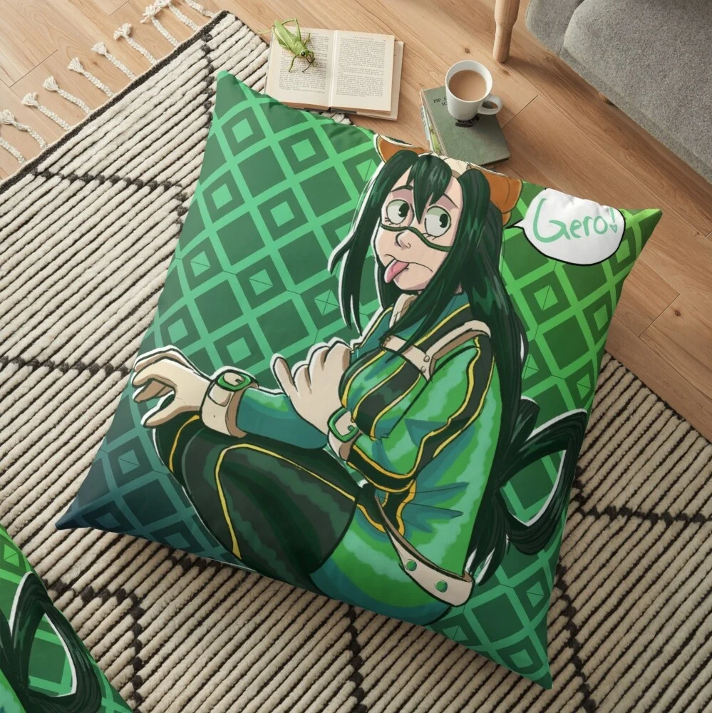 Froppy Tsuyu Asui Pattern Square Pillow Case Sofa Decorative Throw Pillow Cushion Cover Home Accessories