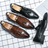 Classic Casual Leather Shoes For Men High Quality Social Office Shoes Men Slip On Loafers Flat Casual Business Leather Shoes Men