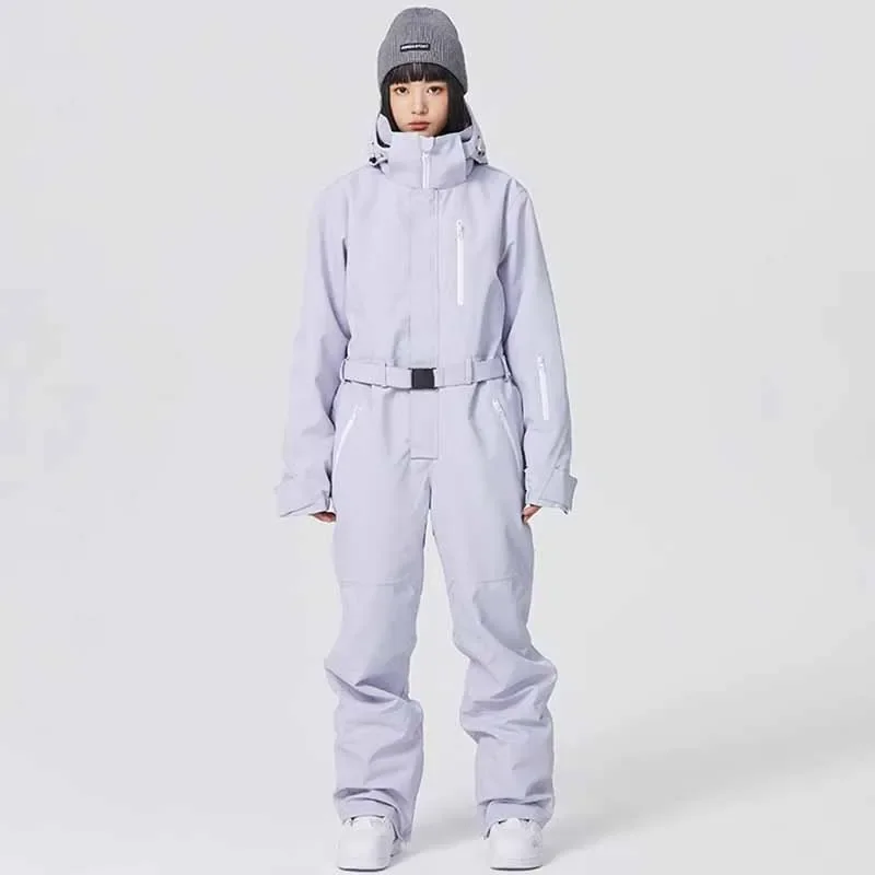 

Ski Set Winter Outdoor One Piece Skiing Suites Hooded Women Ski Jacket Pant Waterproof Men Snowboard Wear 2025 New Snow Jumpsuit